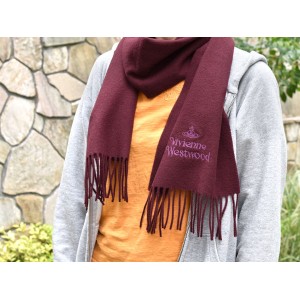 Vivienne Westwood - Rana Wool Logo Scarf / Cherry Red